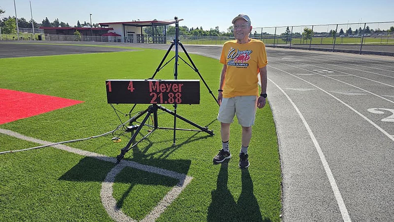 Laramie resident Gerry Meyer ran the 50-meter dash 3 seconds faster than he did in last year's Wyoming Senior Olympics. The 105-year-old is not just still kicking, he's winning gold medals.