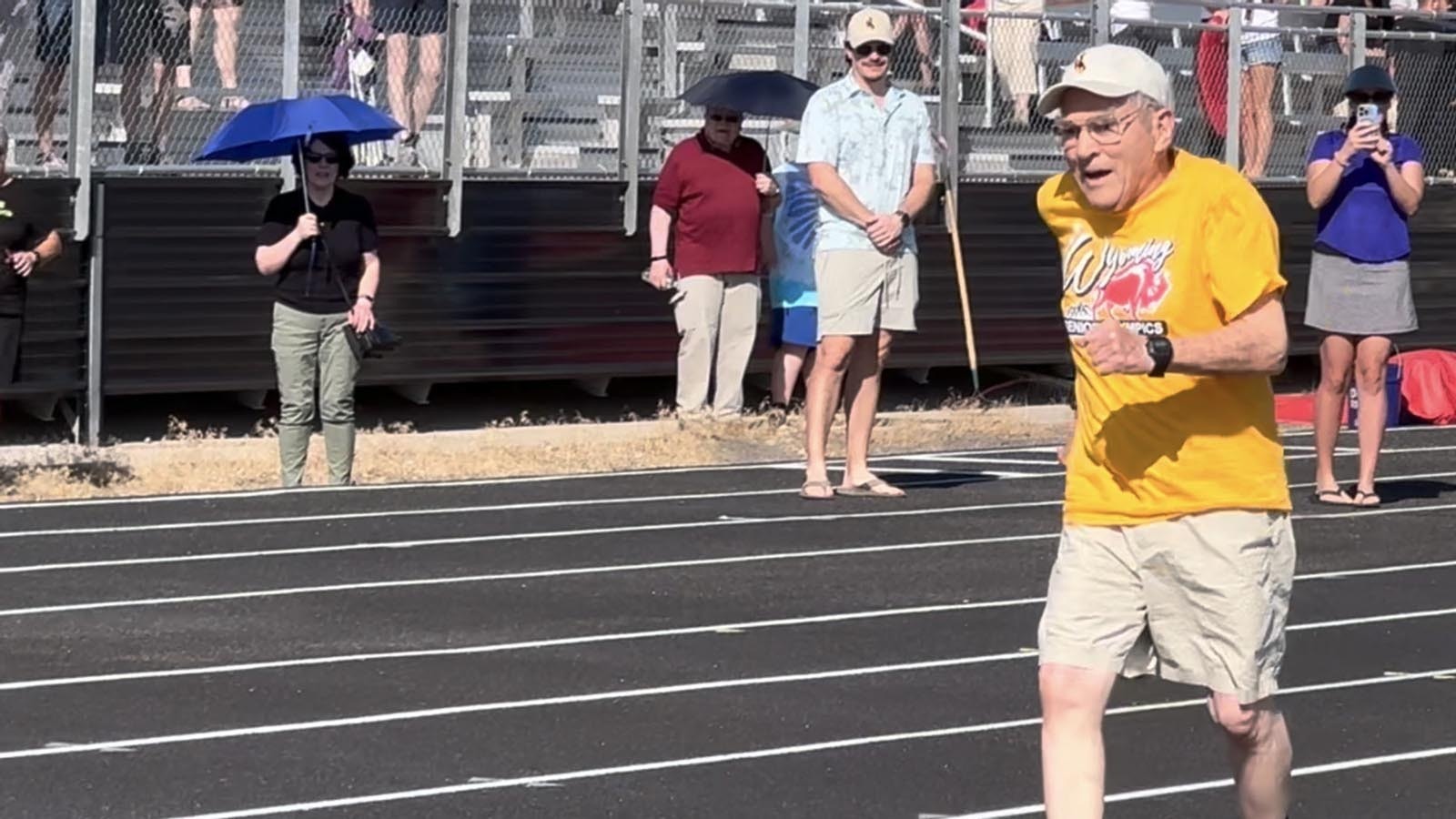 Laramie resident E. Gerald "Gerry" Meyer loves competing in the Wyoming Senior Olympics. This year, he ran the 50 meters at age 105.