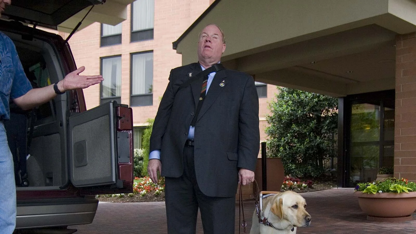 Michael Hingson, who is blind, is open about sharing his story of survival after escaping from the World Trace Center North Tower on Sept. 11, 2001. He was on the 78th floor and helped down to safety by his guide dog, Rosalie.