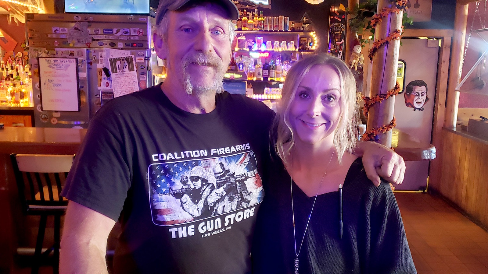 Rick Schuyler with his daughter Jenny Chapman at Pokey's Barbecue in Gillette.
