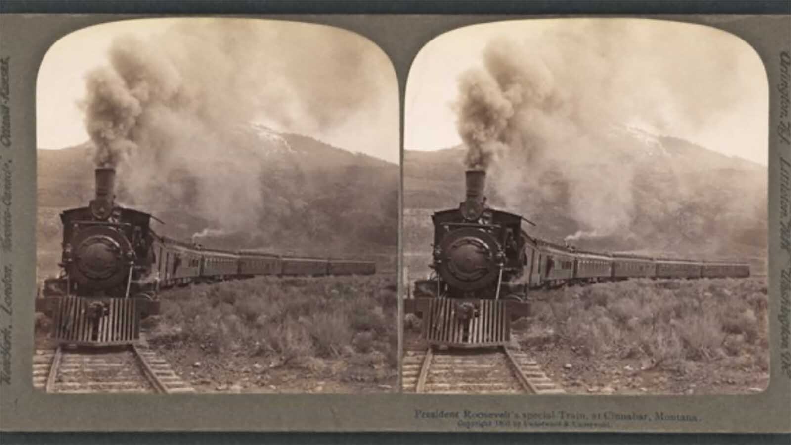 In 1903, President Theodore Roosevelt arrived in Cinnabar on his special train. The small town became known as the “Western White House” during the sixteen days the president was at Yellowstone National Park. Nine days after Roosevelt boarded his train and left, Cinnabar was abandoned. The railroad had diverted their train to the rival town of Gardiner and Cinnabar lost the tourists they depended on.