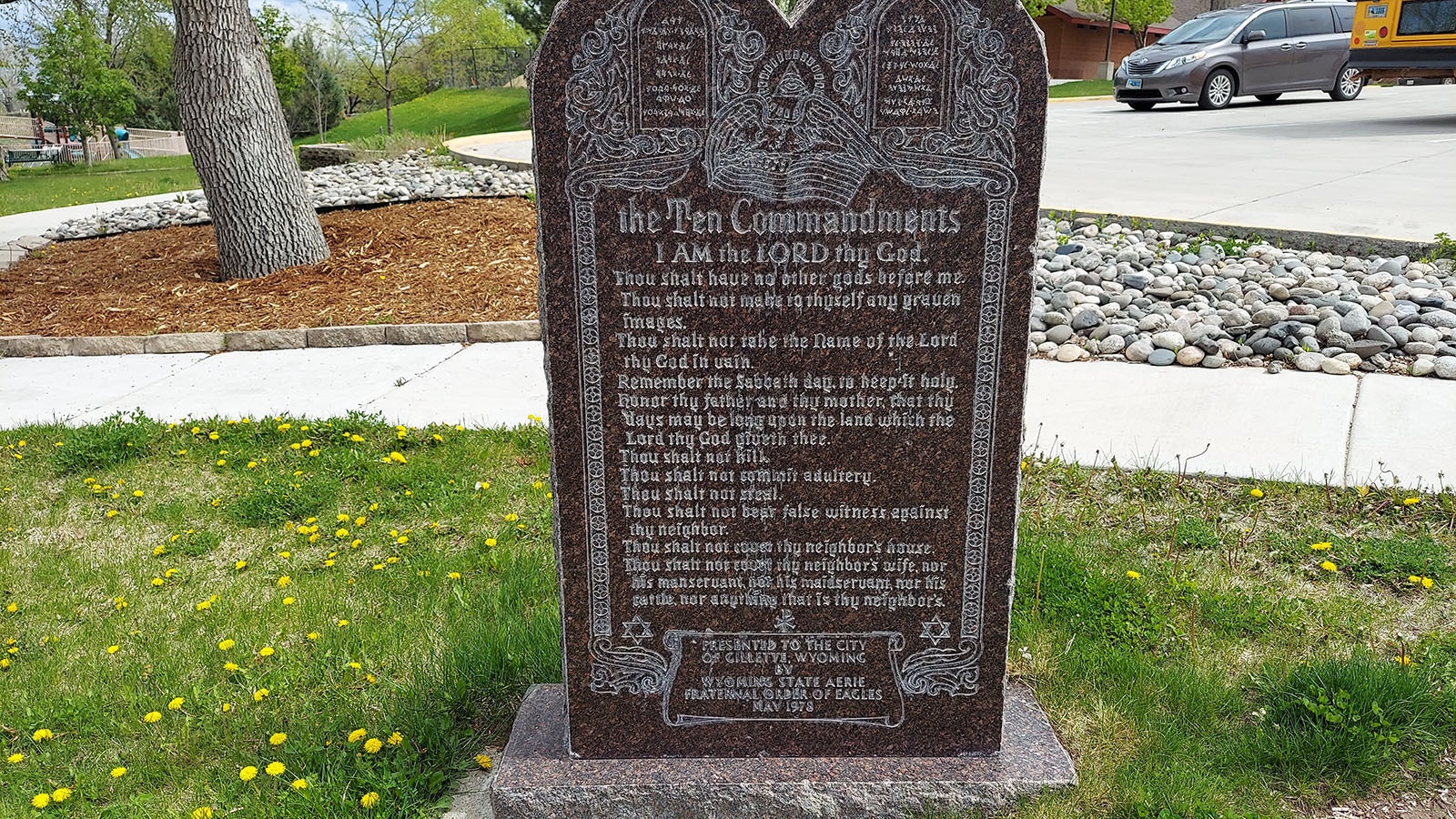 A local man is suing to display the atheist 21 Rules next to the 10 Commandments in Gillette City Park.