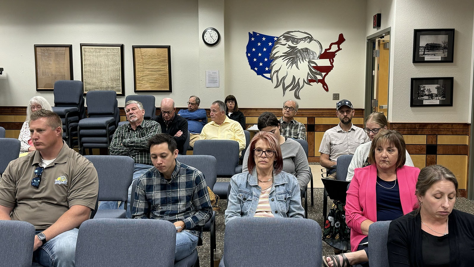 About 30 local residents, including Gillette Mayor Shay Lundvall, far left front, supported efforts to oppose a proposed Bureau of Land Management rule that would end coal mining on public lands by 2041.