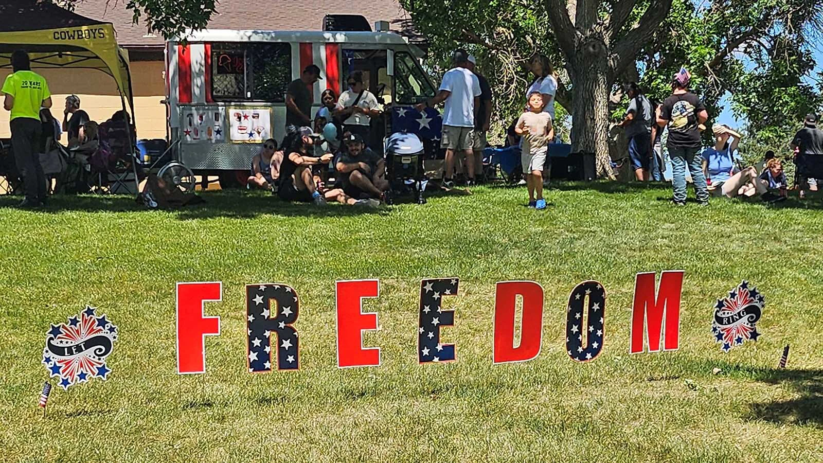 At Bicentennial Park in Gillette on the Fourth of July.