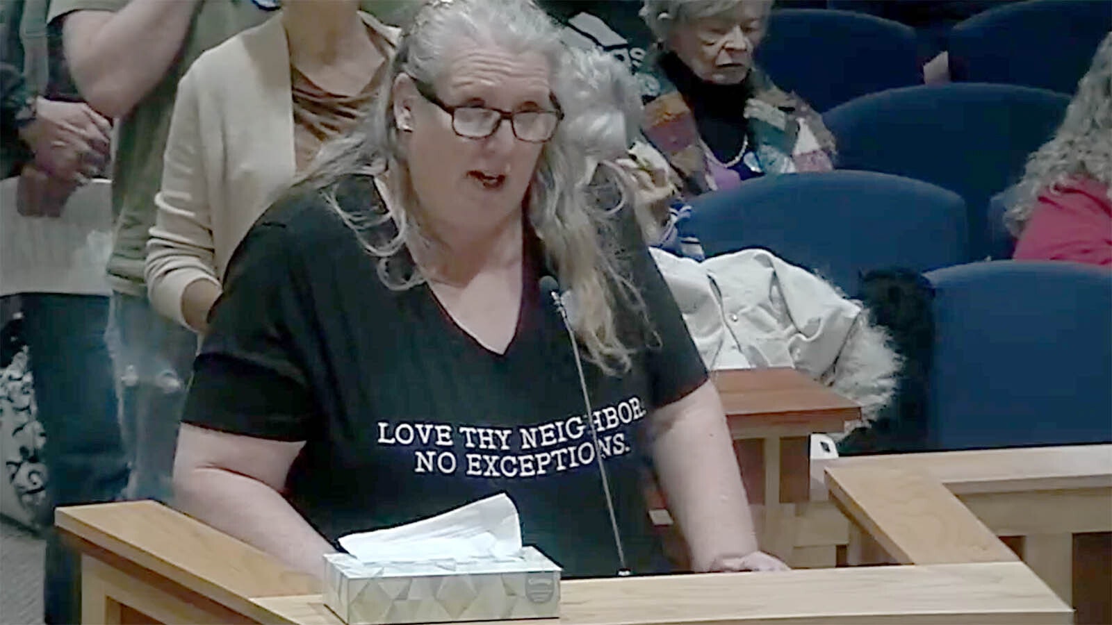Gillette resident Heidi Kennedy testifies against repealing the city's malicious harms ordinance during a Tuesday, Nov. 4, 2025, City Council meeting.