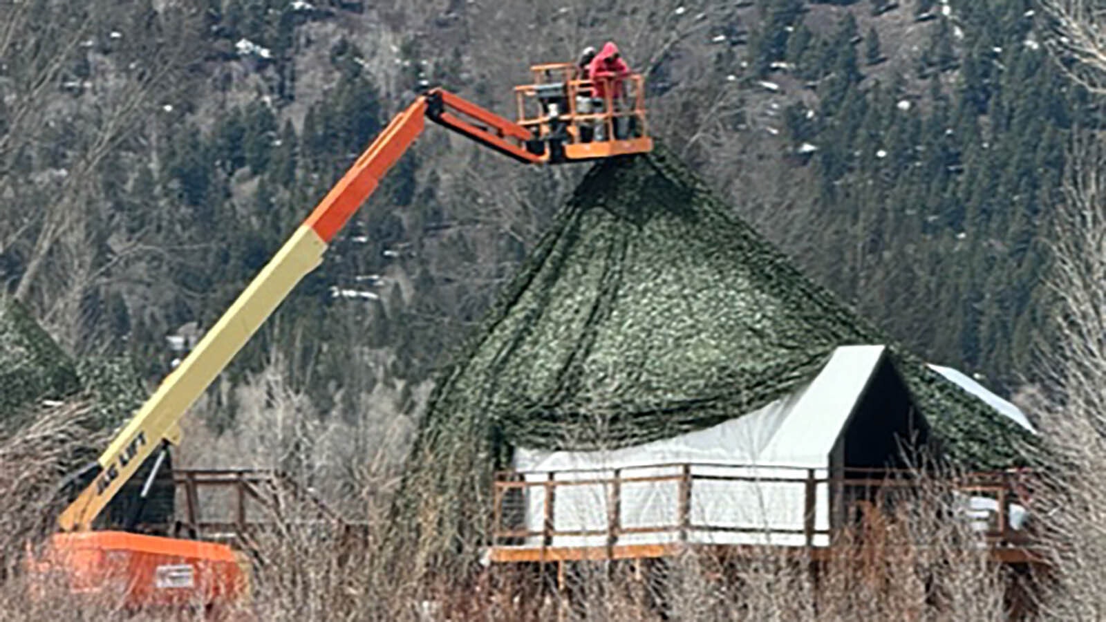 The glamping tents put up by Basecamp Hospitality in Teton County have been called by Gov. Mark Gordon "white pimples." Now the company is camouflaging them.