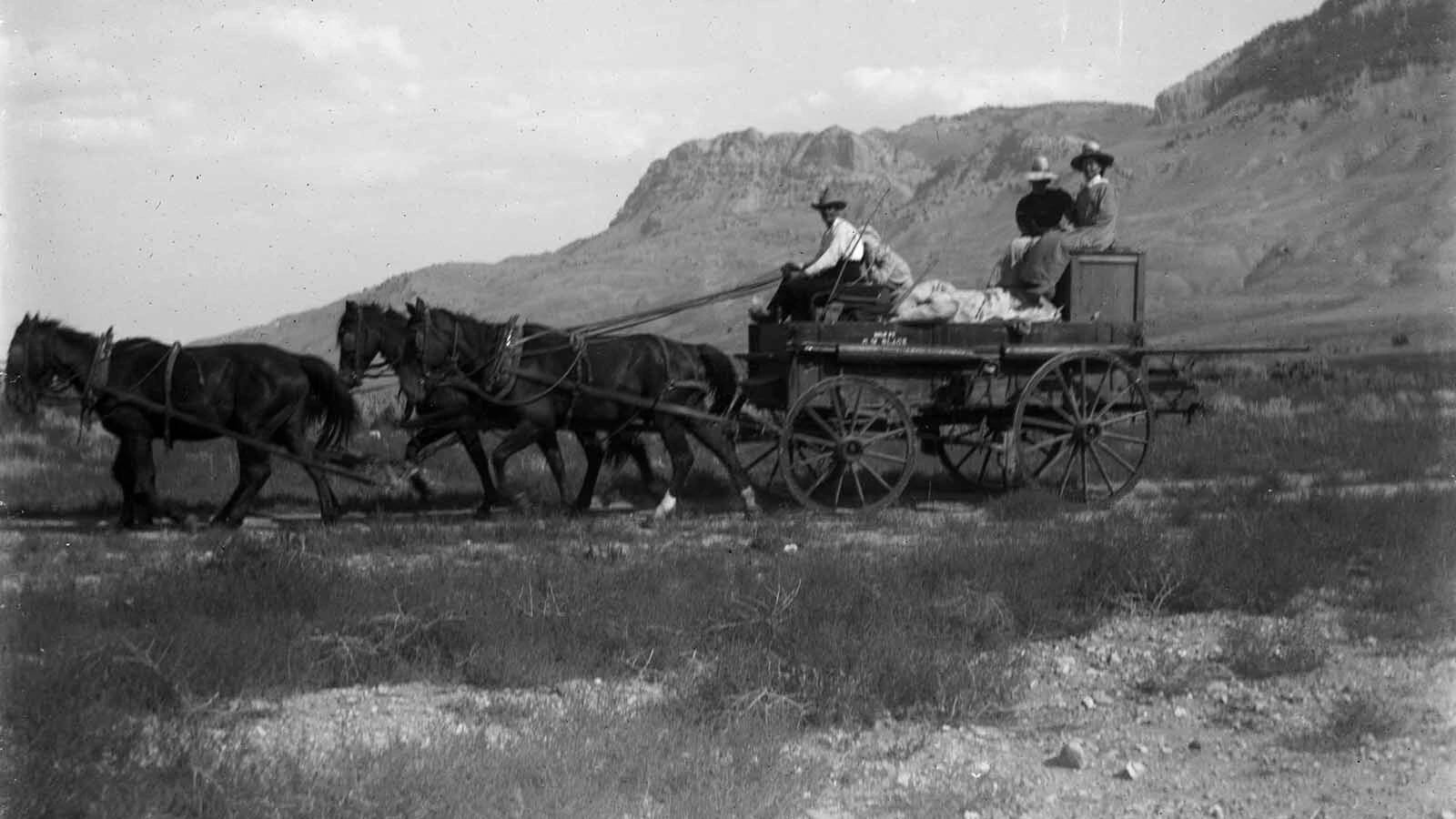 The Thurmond family in a wagon near where Gibbs Bridge is located today on the North Fork.