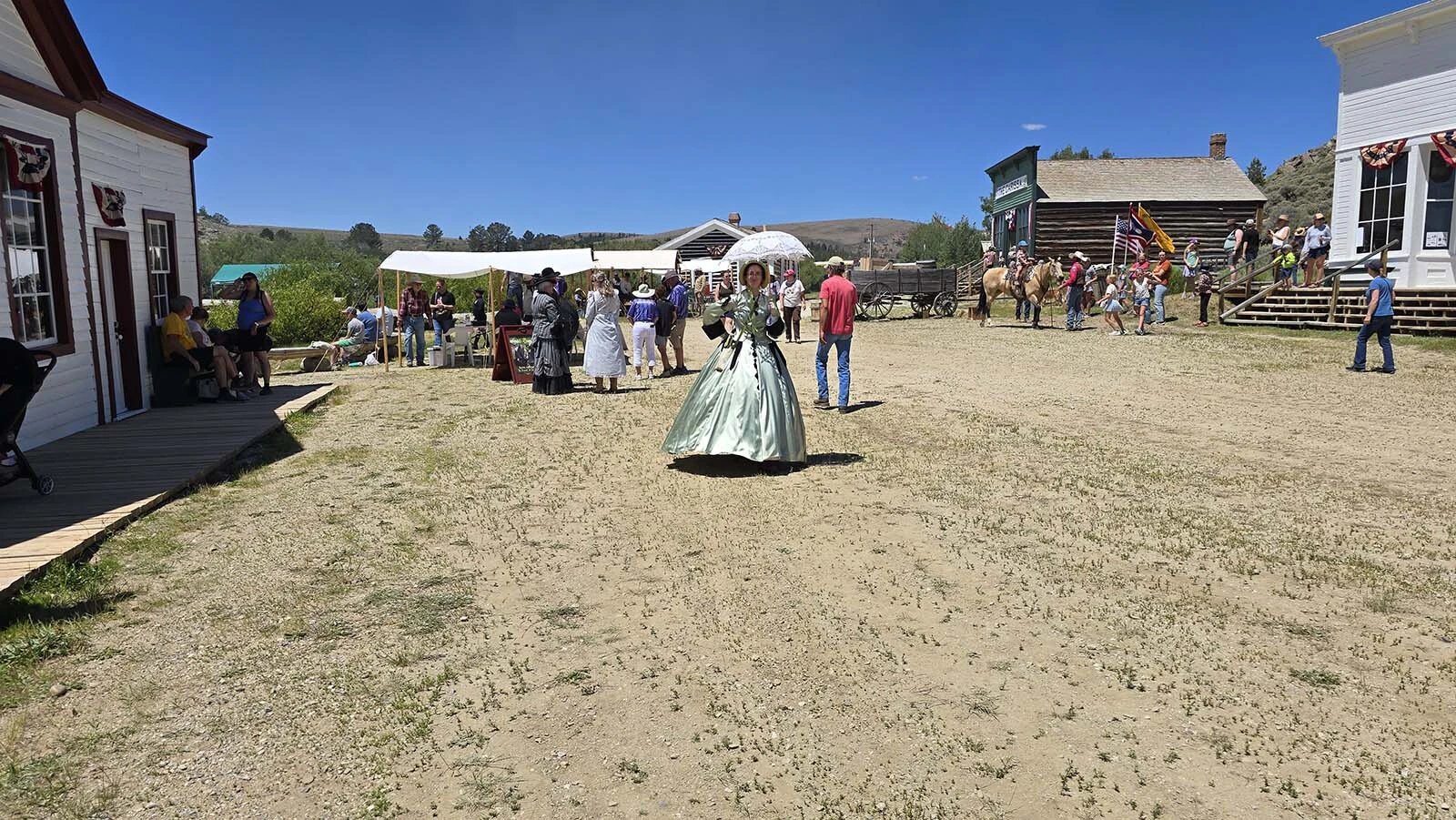 Elizabeth Isenhart showed up for South Pass City's Gold Rush Days in a mint green satin ball gown her mother gave her for a graduation gift.