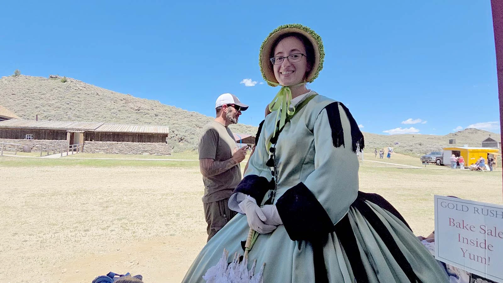 Elizabeth Isenhart showed up for South Pass City's Gold Rush Days in a mint green satin ball gown her mother gave her for a graduation gift.