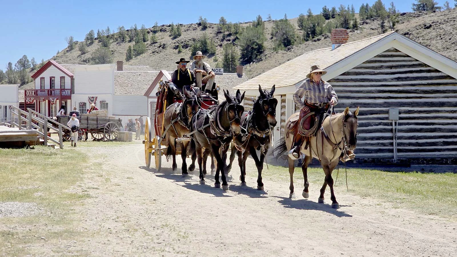 Randy Melton's stagecoach was busy nonstop during South Pass City's Gold Rush Days transporting guests from one end of South Pass City to another.