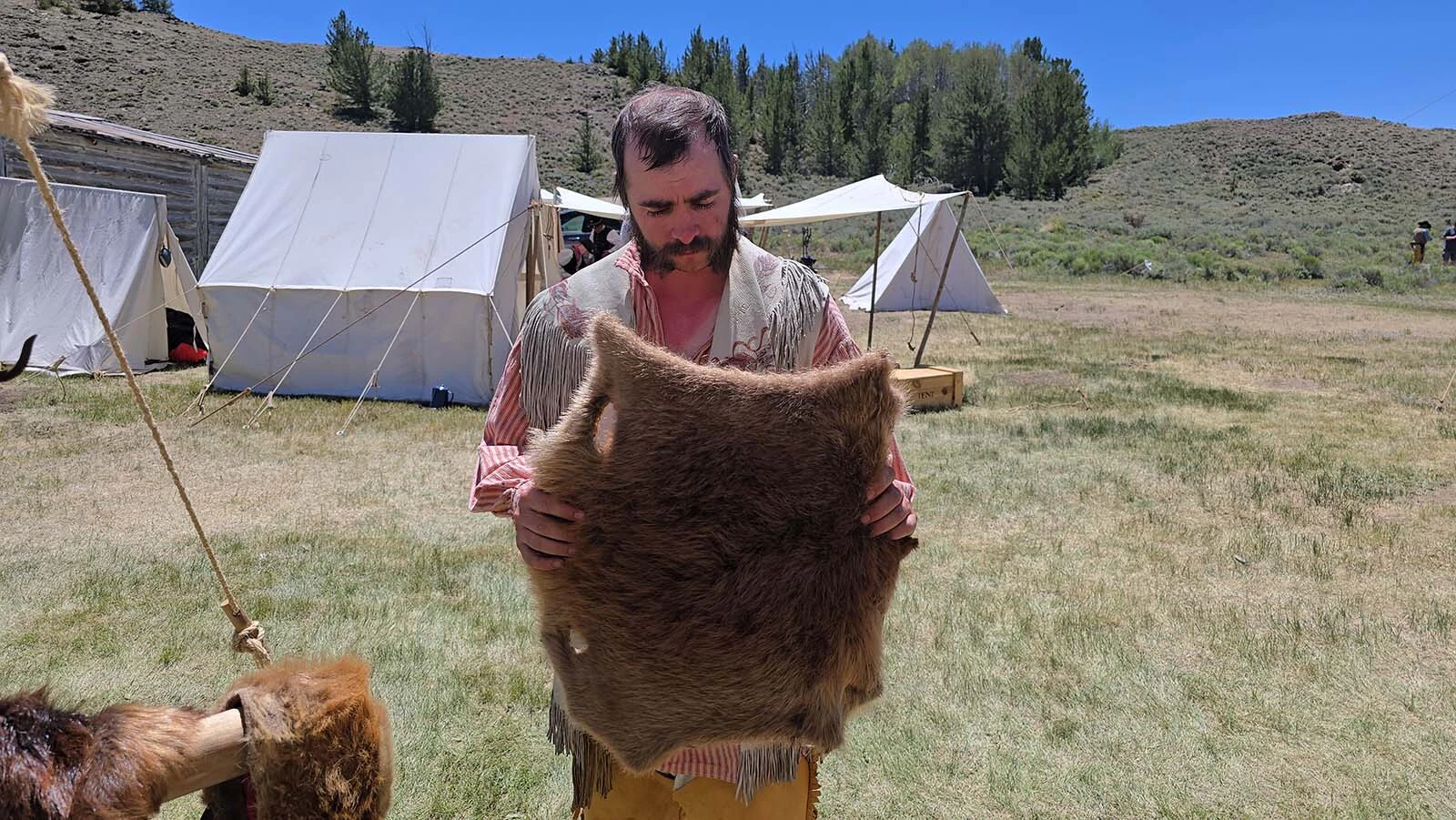 Josh Camp talks about beaver hides during Gold Rush Days, which for a brief time were worth  more than gold in South Pass City.