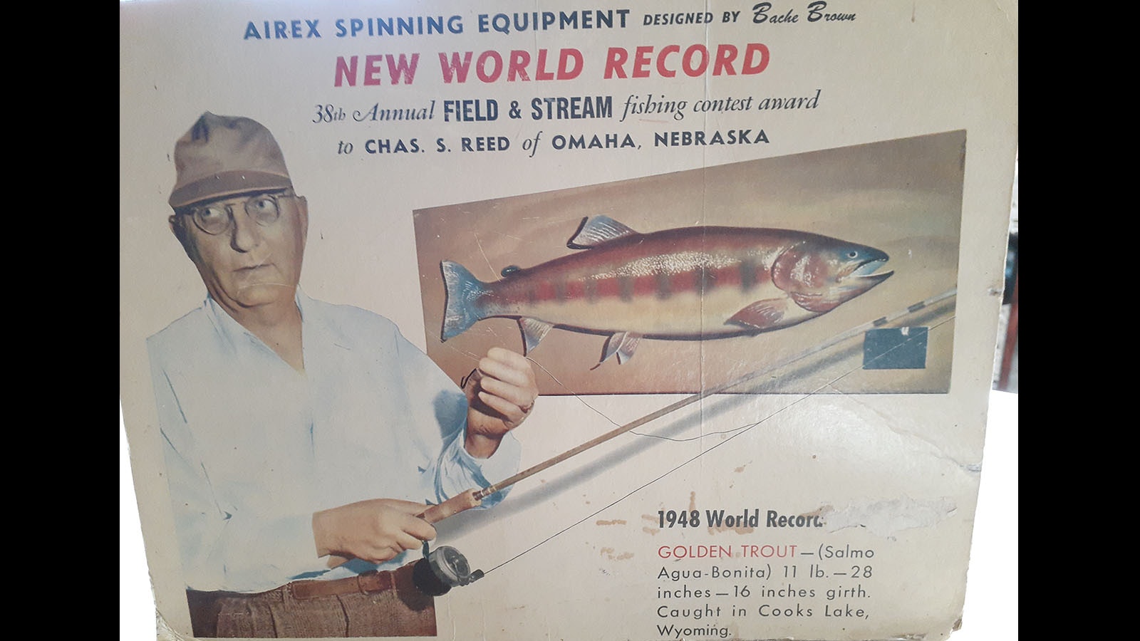This image from Field & Stream magazine proves the legitimacy of Wyoming’s golden trout record, according to JoAn Neumayer, who said she was there when the fish was caught in 1948 by a client of her father, who was a fishing guide.