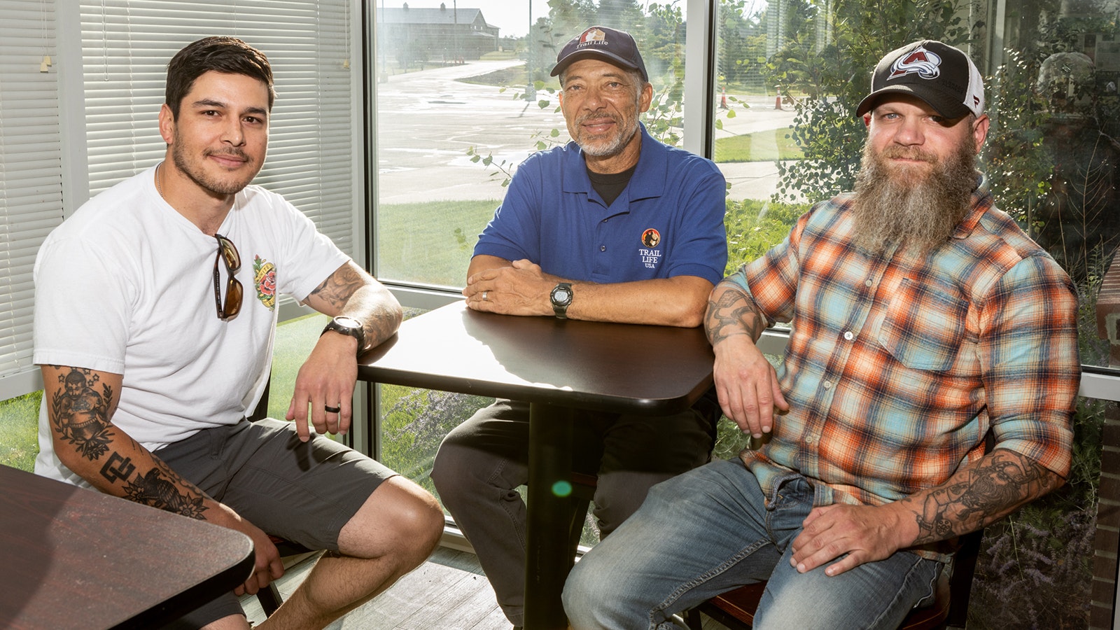 Tom Hutchings of Cheyenne, center, recently met Matt Watts, left, and John Ysebaert, who stopped and saved Hutching's life after he suffered from cardiac arrest while driving on Interstate 25.