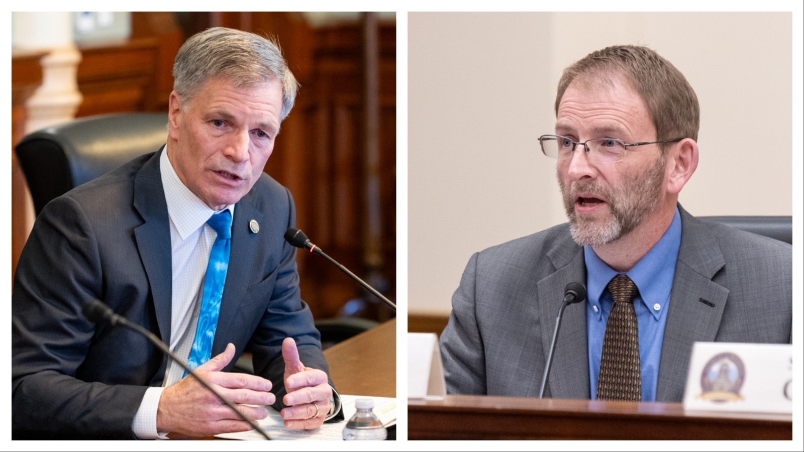 Gov. Mark Gordon, left, and Sen. Chris Rothfuss