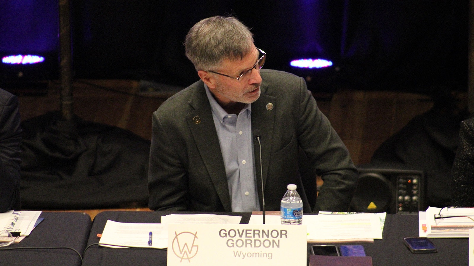 Gov. Mark Gordon talks about Wyoming's goals to decarbonize Monday at the Western Governors' Association meeting in Jackson, Wyoming.
