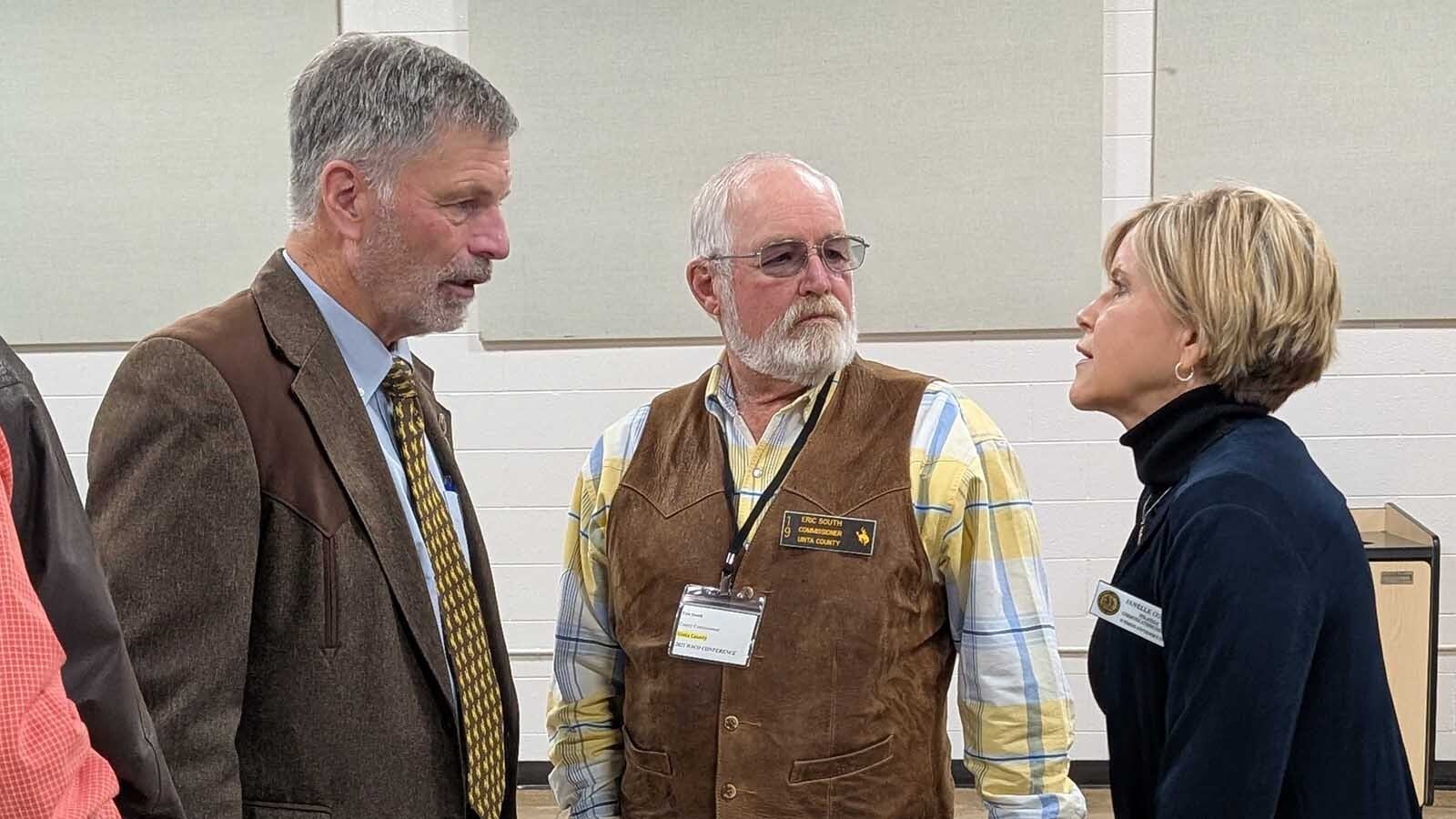 Gov. Mark Gordon on Wednesday forecasted critical budget shortages as a result of a 25% property tax cut the state Legislature passed last session. But he agrees with the Freedom Caucus that Wyoming needs a slimmer government.