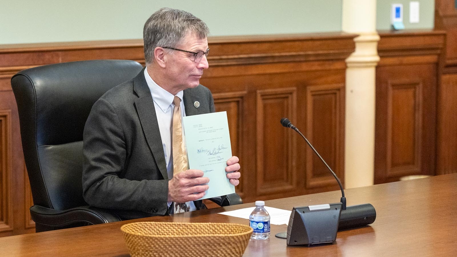 Gov. Mark Gordon signs a raft of bills during the 2024 legislative session. The first bills of the 2025 session are making their way to his desk.