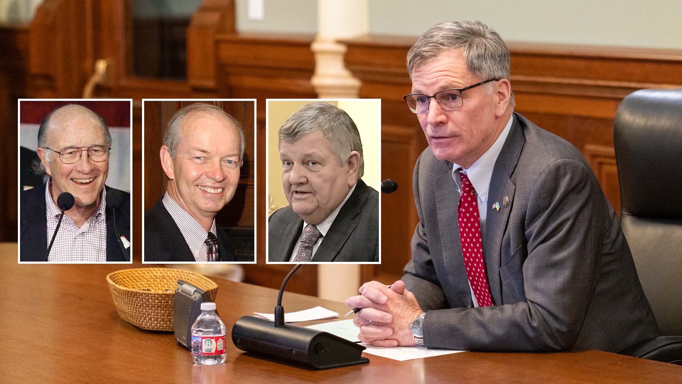 Gov. Mark Gordon has received five formal requests to remove county officials from office. Former Wyoming governors Mike Sullivan, from left, Jim Geringer, and Dave Freudenthal can't recall getting any such requests.