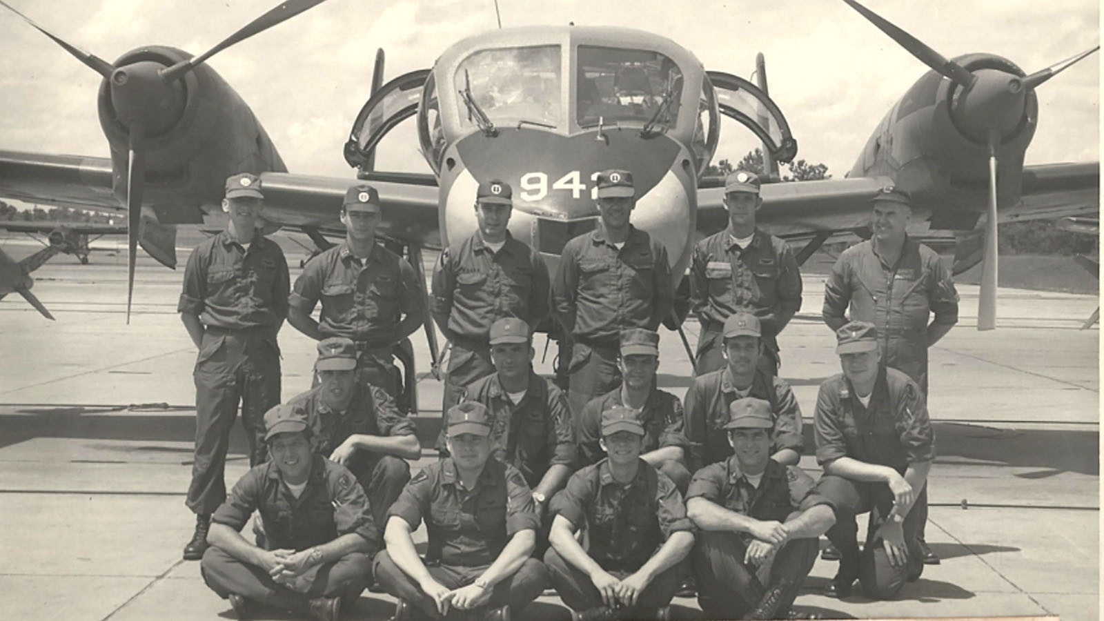 Andy Gramlich, middle row second from right, in a photo with his OV-1 Mohawk flight training class.