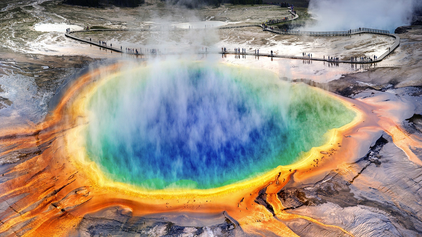 Between 1992 and 1996, the Little Dipper was the first and only watercraft in Yellowstone National Park that could safely study Grand Prismatic Spring from the surface of its scalding water. The boat disappeared sometime after 1997, and its fate remains uncertain.