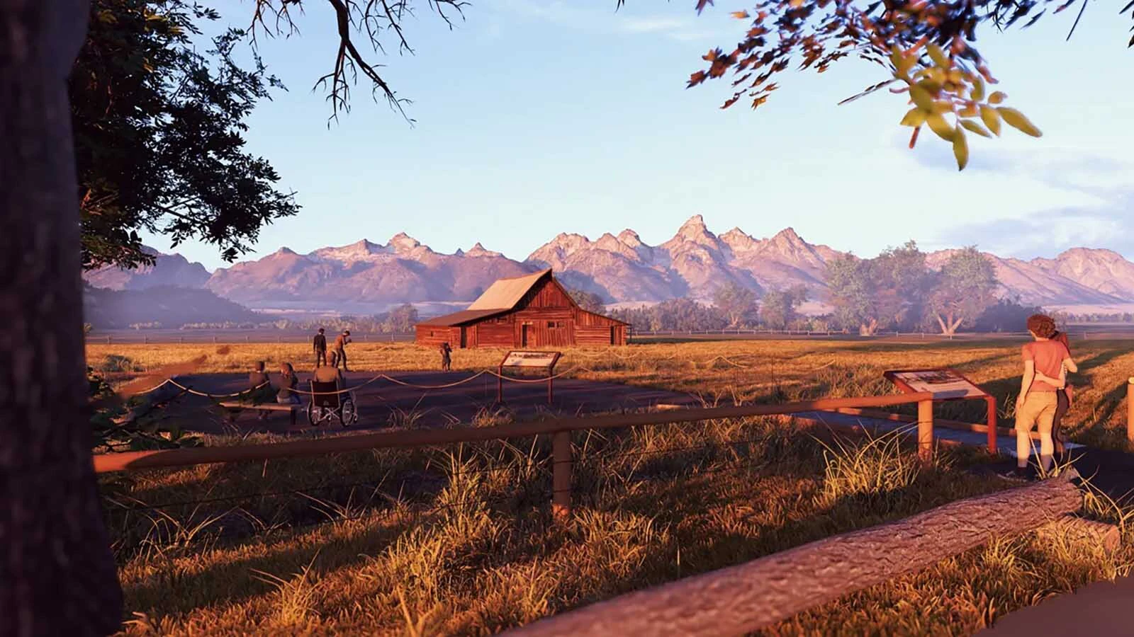 An illustration showing improvements along Mormon Row, to include more parking and walking paths.