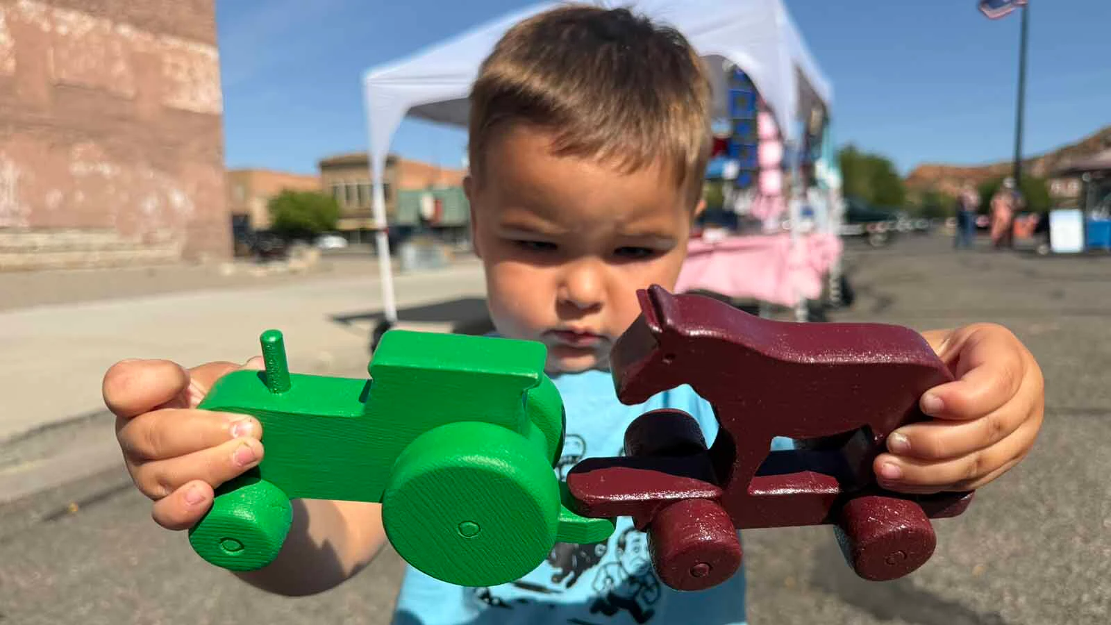 When Ben Arthur saw that his grandson could not play rough with his toys, he felt nostalgic for the toys his own grandpa had made him. These wooden toys could be thrown across the room and not lose a wheel or be pulled around for hours without falling apart. 