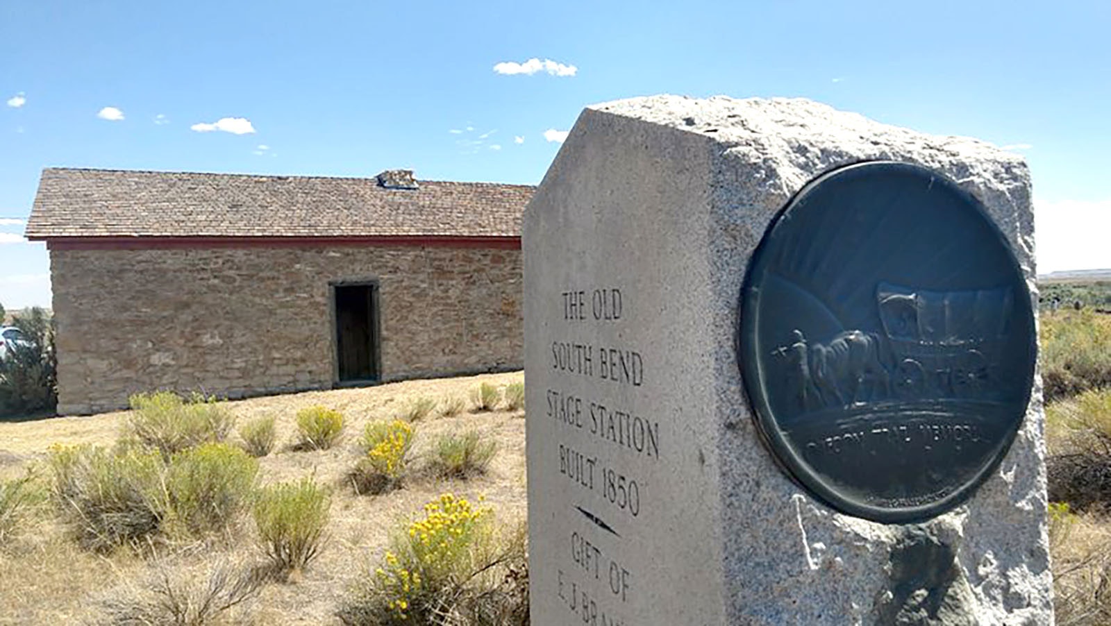 A marker at the Granger Stage Station acknowledges the place as a stop on numerous pioneer trails and the Pony Express.