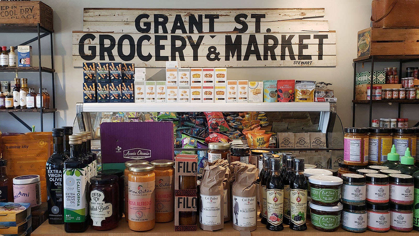Row after row of specialty pantry staples available at Grant Street Grocery is enough to delight any foodie.