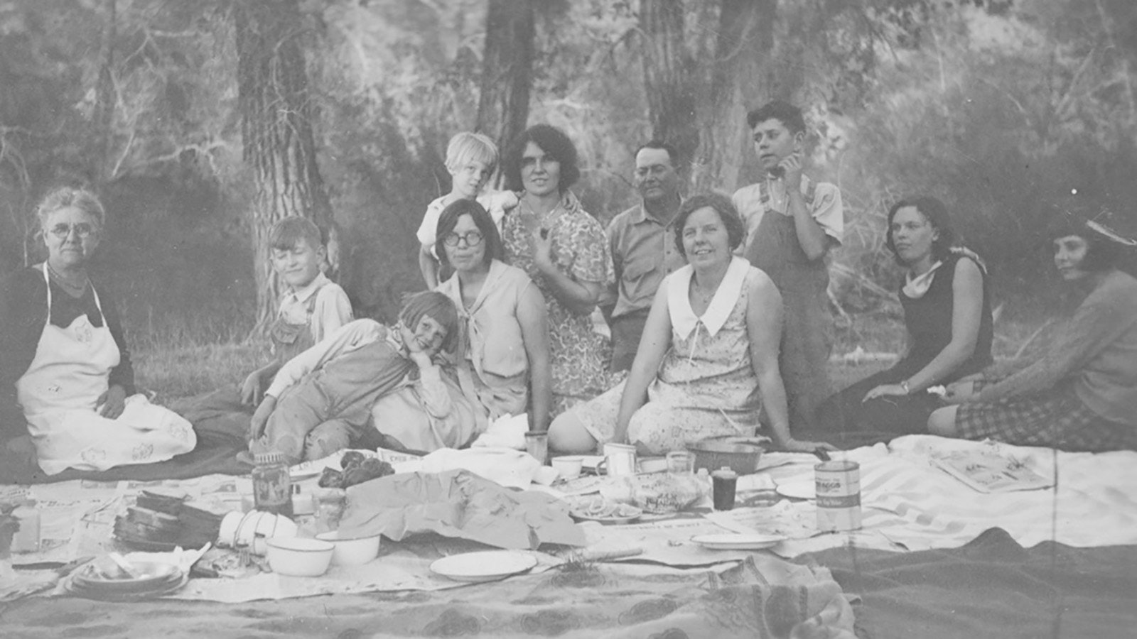 A picnic at Grass Creek in the 1920s.