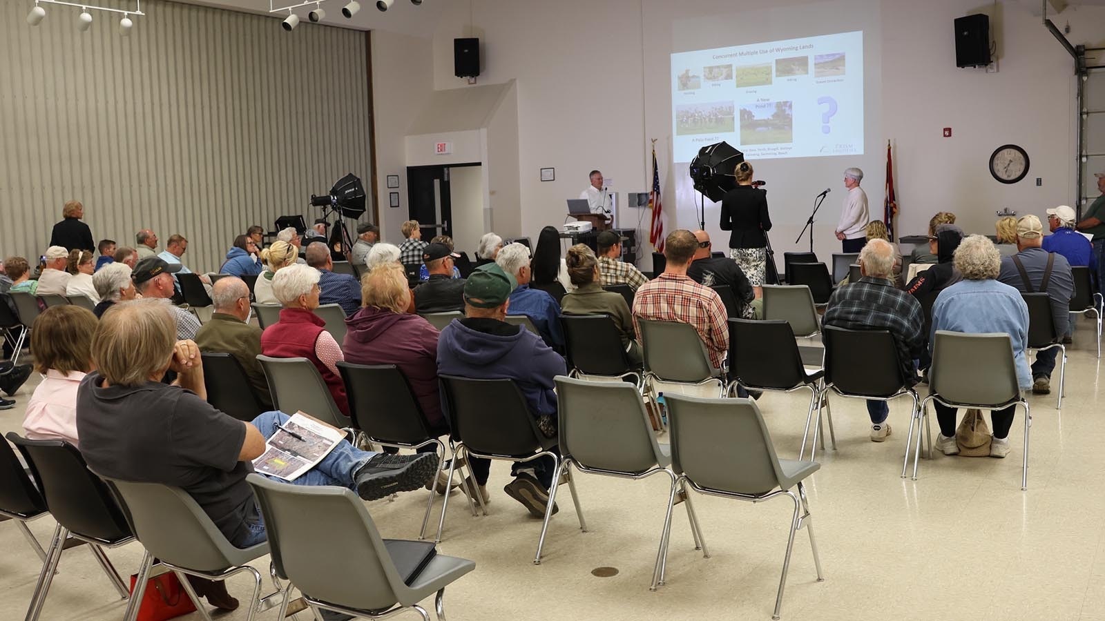 More than 100 people, many from the Casper Mountain Preservation Alliance, attended a meeting hosted by Prism Logistics and voice opposition to plans for a gravel pit at the base of Casper Mountain.