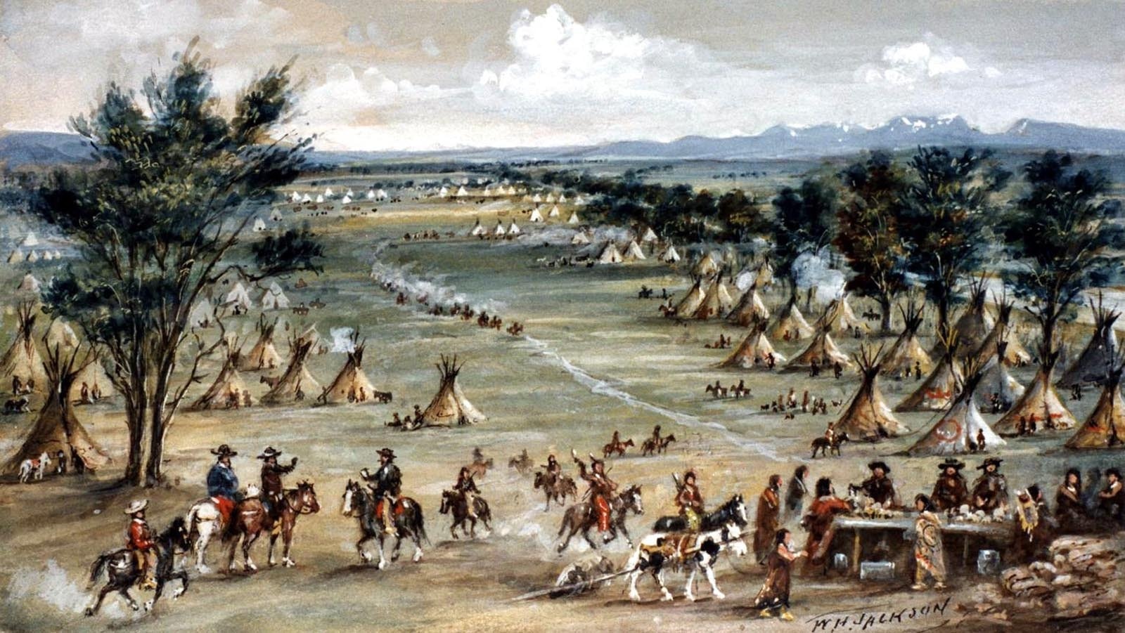 "Green River Rendezvous" by William Henry Jackson.