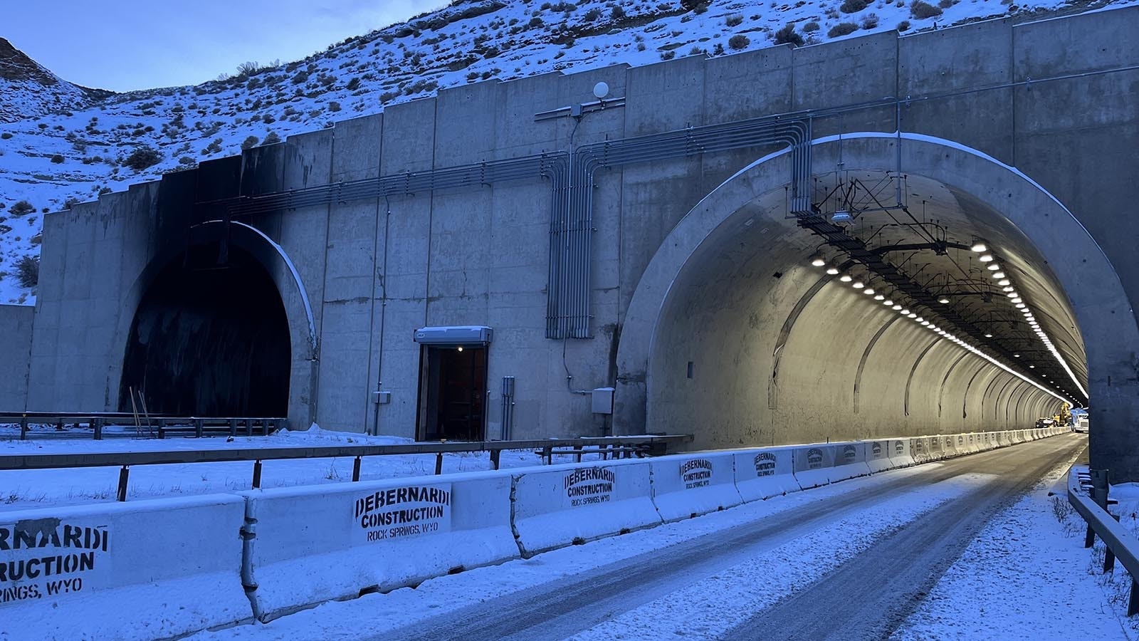 Construction crews were on scene at first light Monday, Feb. 17, 2025, turning the east Green River Tunnel into a two-way road.