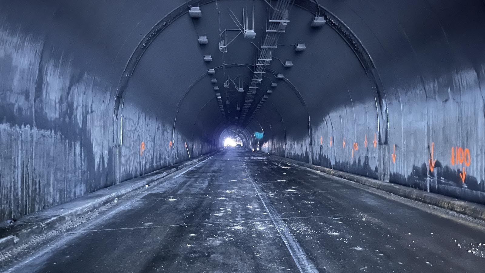 From the charred westbound lane of the Green River Tunnel on Monday, Feb. 17, 2025.