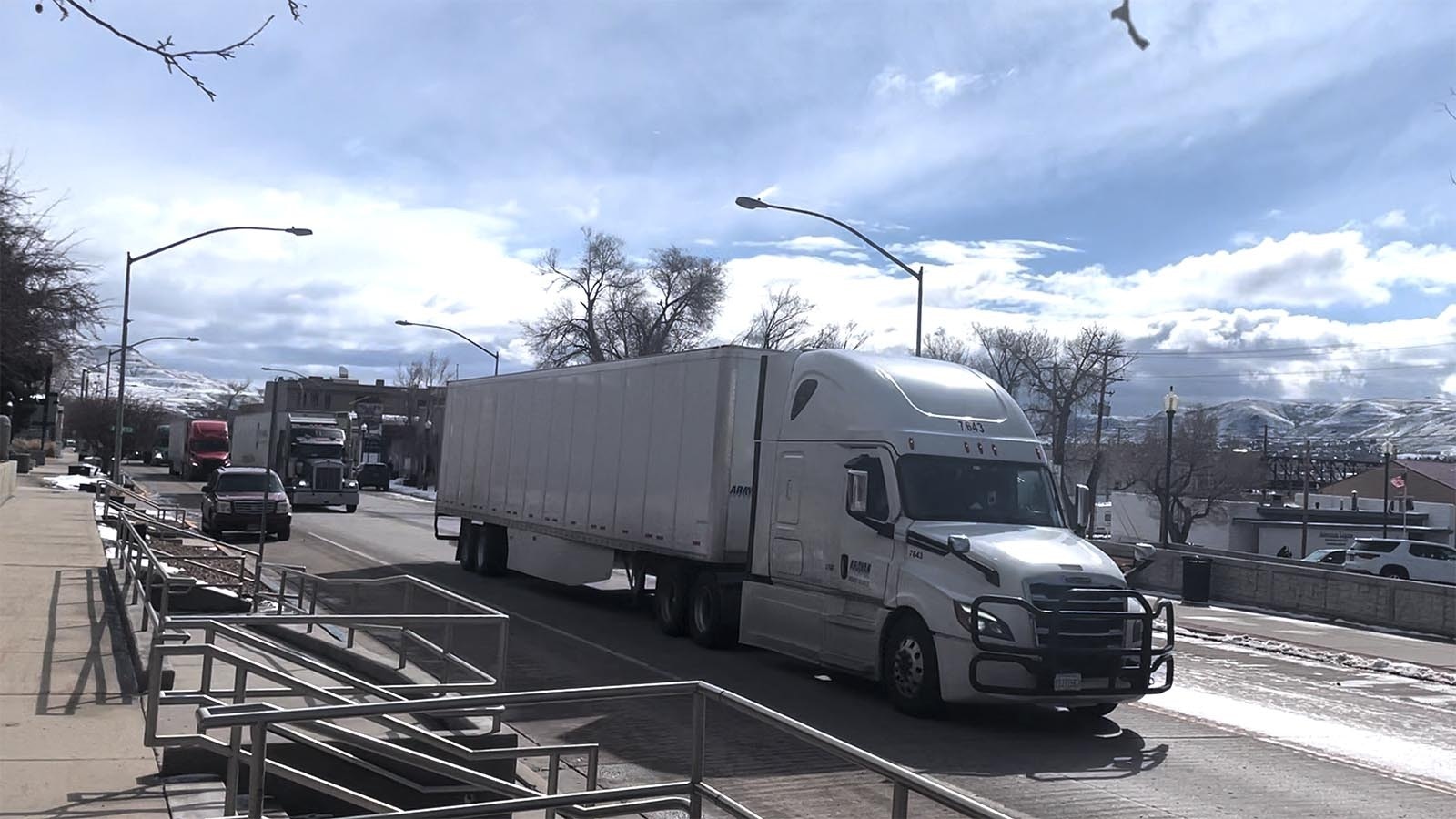 With the westbound lane of Interstate 80 through the Green River Tunnel closed, a lot of commercial truck traffic is moving through the small southwest Wyoming city.