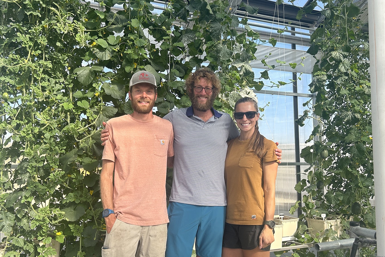 Left to right, John “Coop” Cooper, Dakin Sloss and LeAnn Cooper. Sloss is an entrepreneur who financed the Satchitanada Ranch, a state-of-the-art greenhouse in Sublette County. The Coopers run the greenhouse.