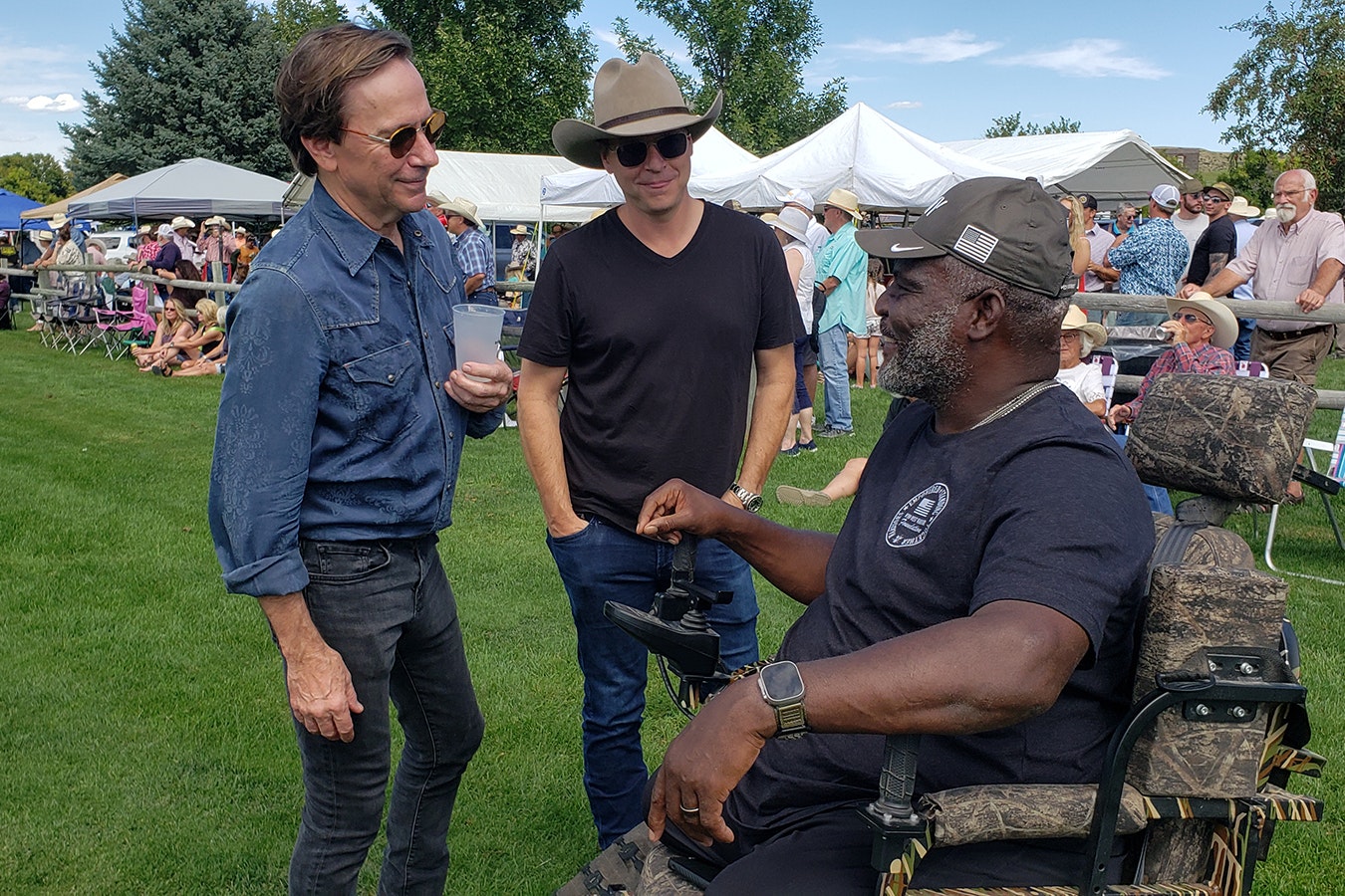 Gregory Gadson talks to people at Don King Days in Sheridan.