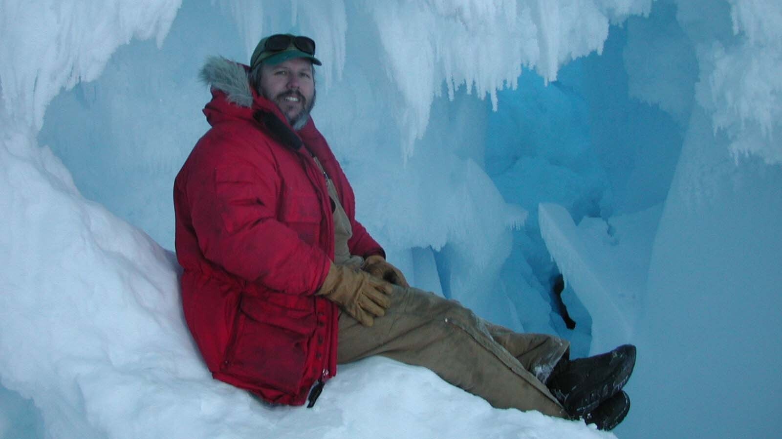 Bobby Werner on a boondoggle inside one of the ice caves near McMurdo Station.