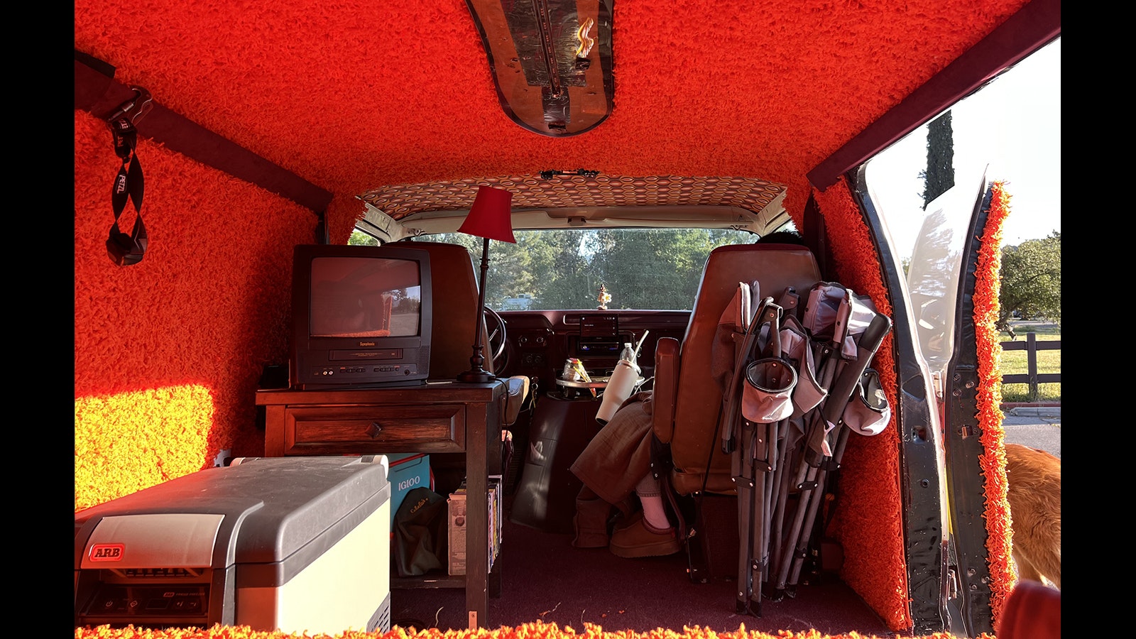 With miles of deep-pile shag carpeting, Winslow and Soumaya Bent's van could be considered a "shaggin' wagon."
