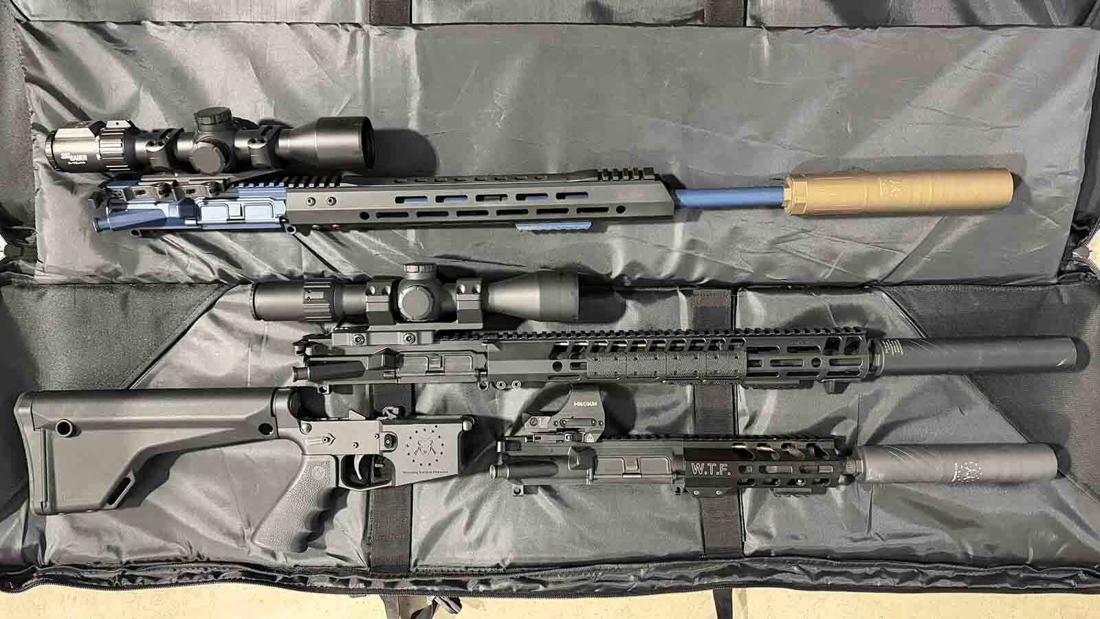 AR-15 style rifles are popular because the lower receiver – housing the trigger mechanism – can be switched out with various upper receivers and barrels. That essentially gives the owner several rifles in one.