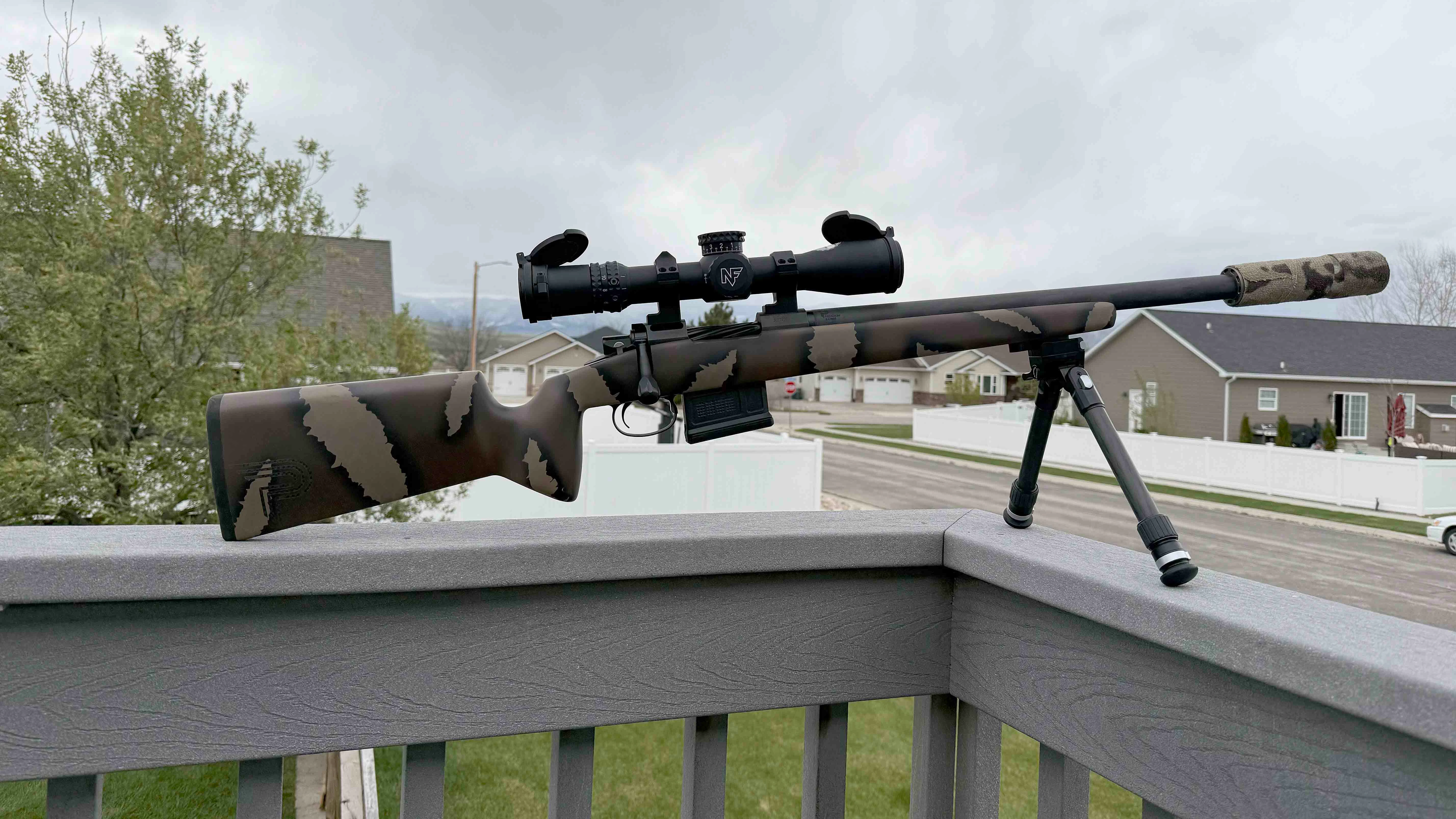 ic George of Sheridan started with a basic bolt-action rifle receiver, bearing a firearm serial number, to build this custom rifle.