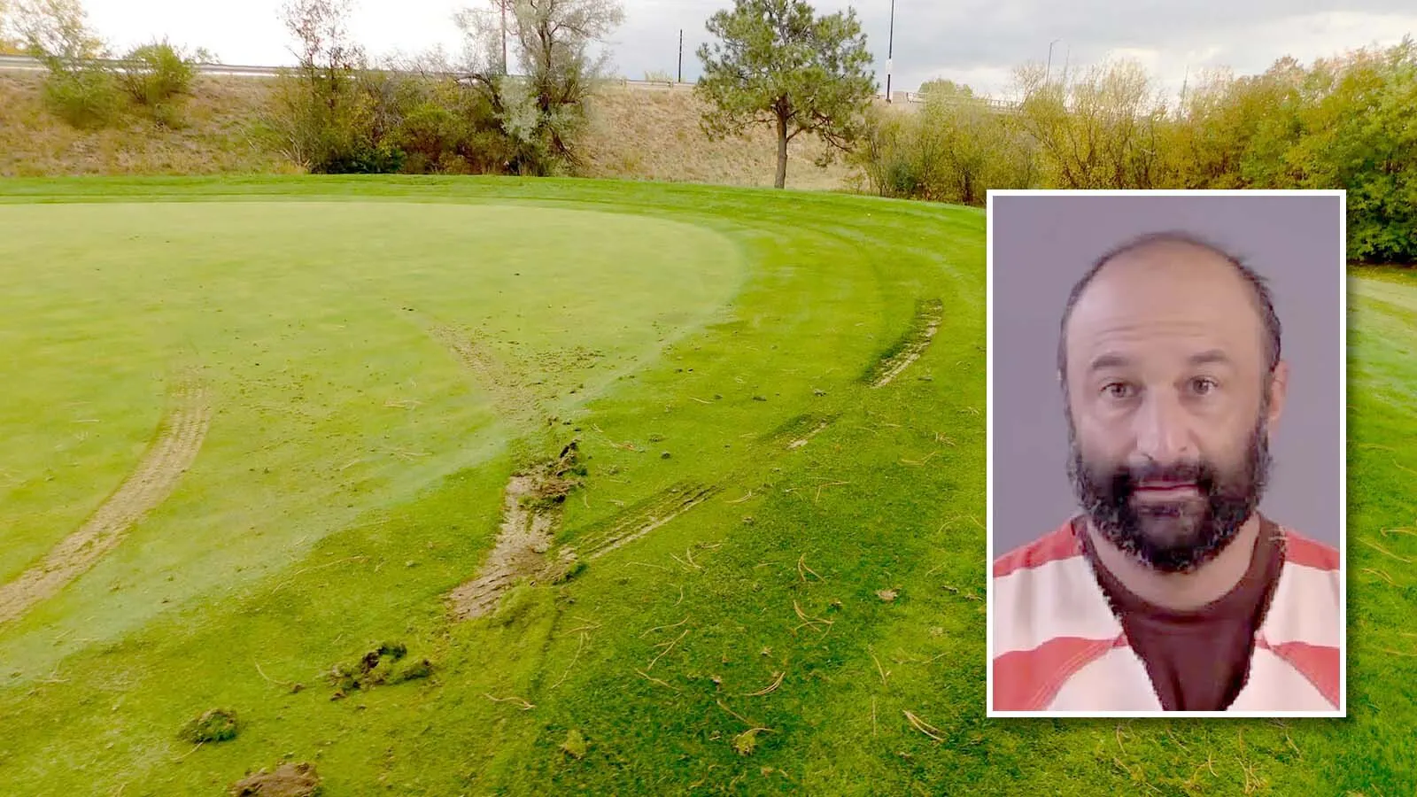 Gust Martinez Jr. of Denver is accused of tearing up the golf course at Cheyenne Country Club in his pickup, then leading police on a slow-speed pursuit to historic downtown.
