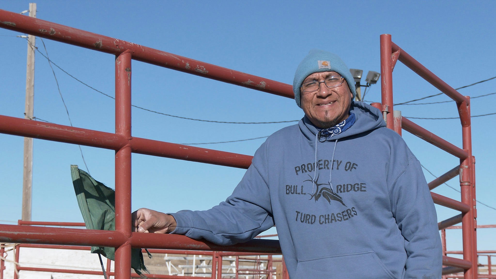 After making progress in the round pen, Charles Walks takes a break to chat on Jan. 29, 2025.