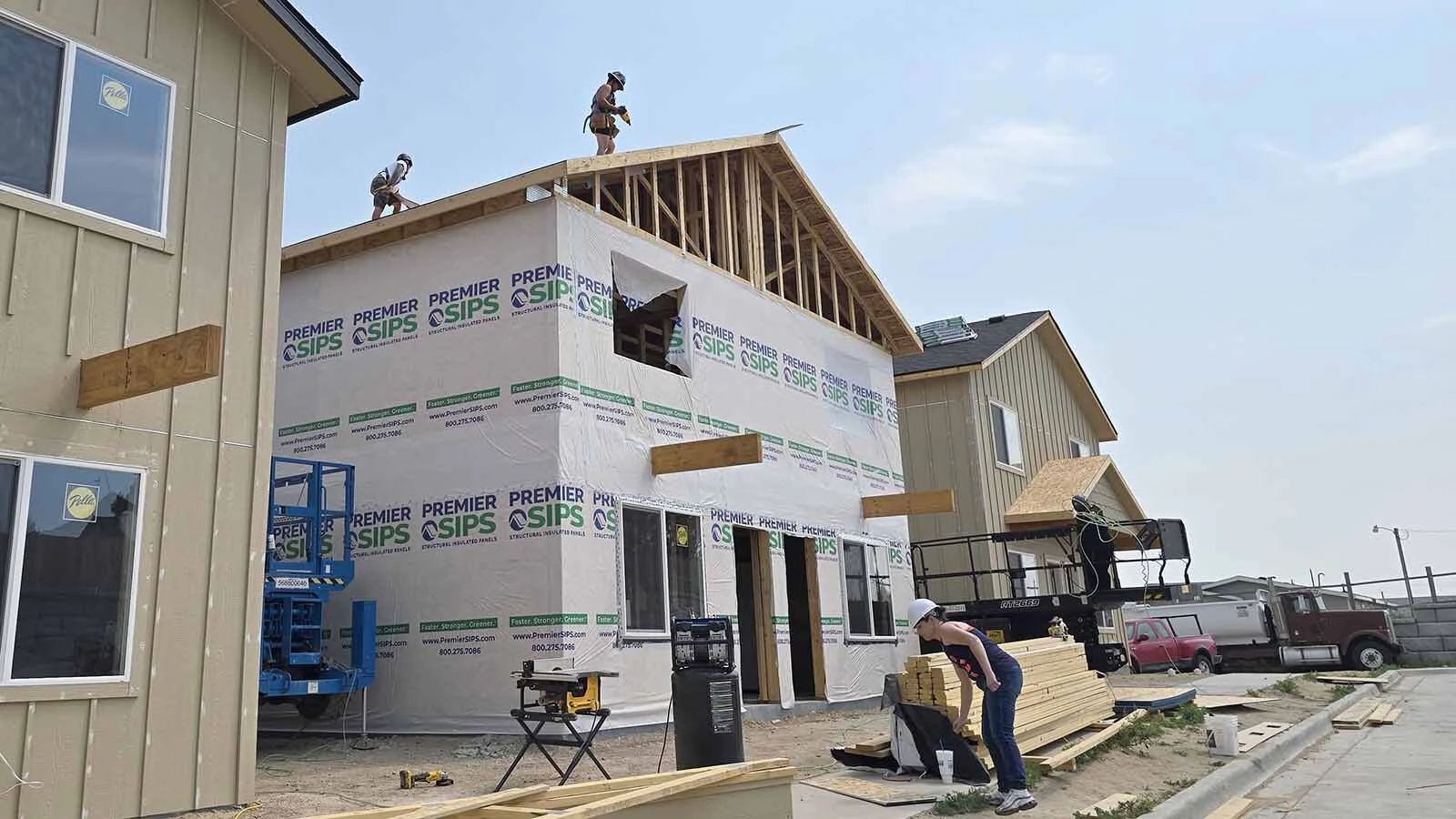 Homes are getting closer to completion at Pronghorn Crossing.