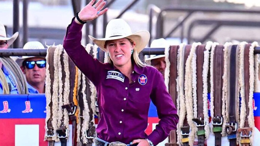Hadley Thompson of Yoder, Wyoming, won the National High School Finals Rodeo women’s all-around title last weekend. She said her passion for the sport comes from hours of practice and a family dedicated to rodeo.