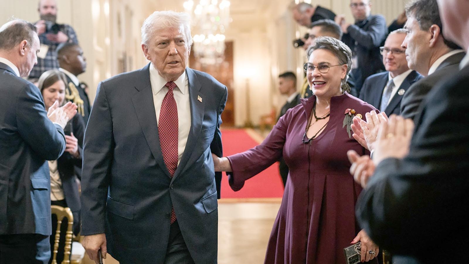 U.S. Rep. Harriet Hageman, W-Wyoming, with President Donald Trump on Wednesday, Feb. 11, 2026, during a ceremony to sign an executive order designating coal-fired power generation as critical to national security.