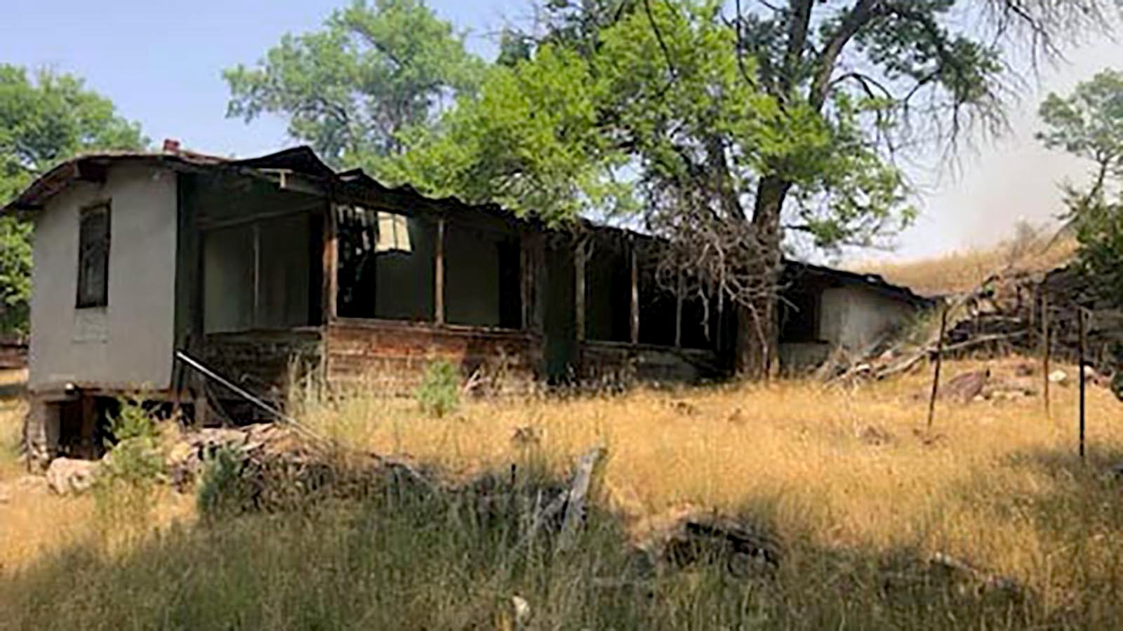 Above, U.S. Rep. Harriet Hageman, R-Wyoming, grew up in an old homestead house near McGinnis Pass, located about 8 miles north of Guernsey, Wyoming. The century old home burned down on Wednesday.