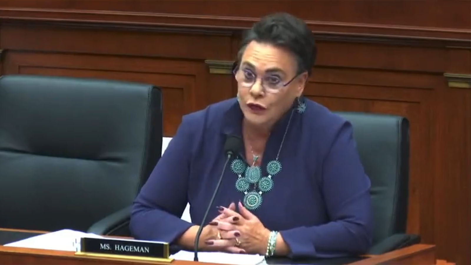 U.S. Rep. Harriet Hageman, R-Wyoming, drills down on Secretary of Homeland Security Alejandro Mayorkas during a Wednesday meeting of the House Judiciary Committee.