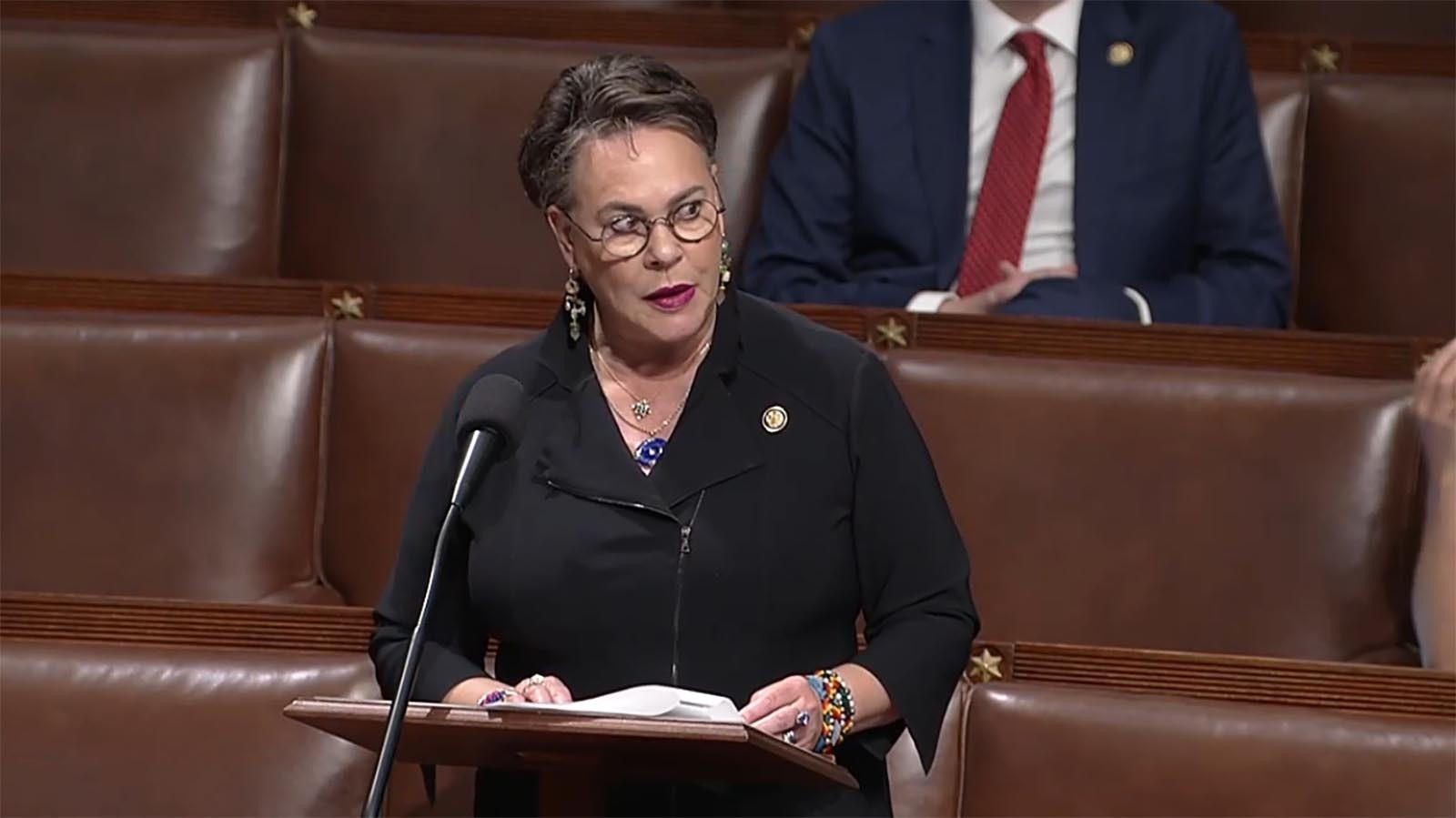 Harriet Hageman argued from the House floor Wednesday against Biden-era BLM resource management plans she said are designed to end coal mining in the Powder River Basin. She called them deliberate efforts to "impose energy poverty on the American people."