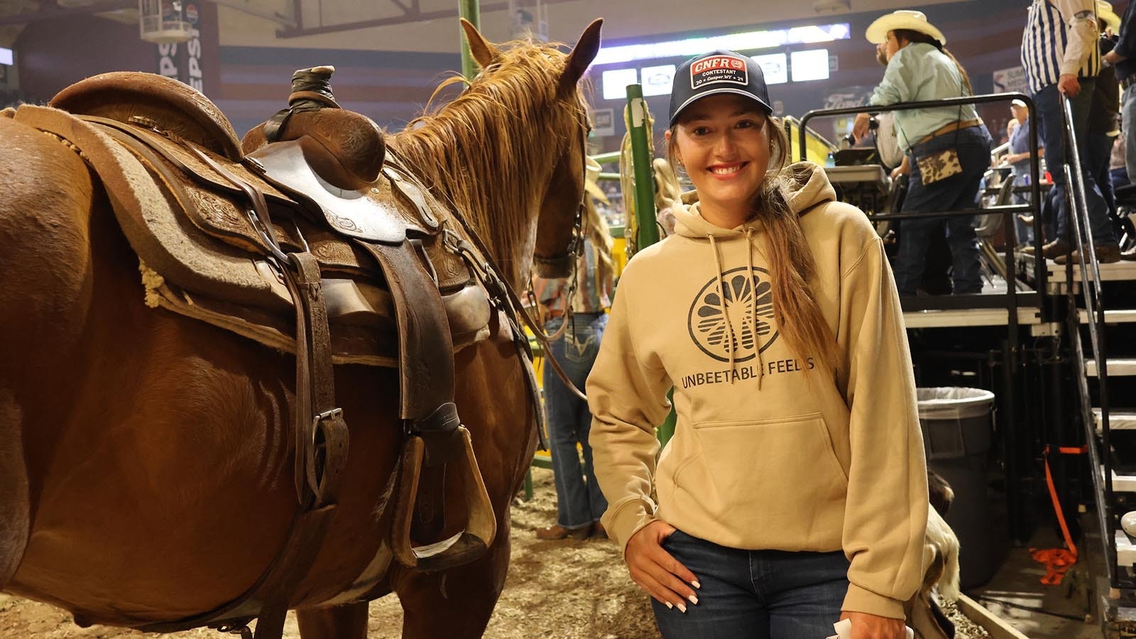 Haiden Thompson said while the 2024 College National Finals Rodeo is not working out like 2023 where she was the All-Around Cowgirl, she still is enjoying herself in Casper.