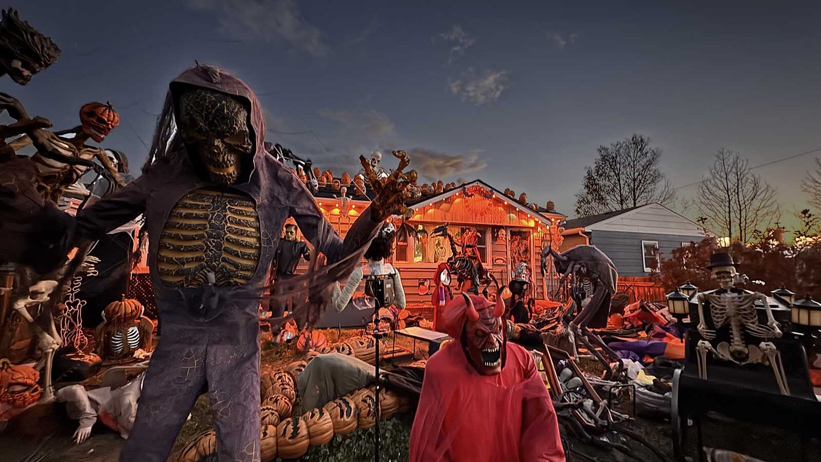 Go big at home seems to be the motto of Wyoming’s Halloween superfans, who turn neighborhoods into over-the-top scare-fest. From giant skeletons to immersive animatronic displays, they’re making Halloween great again.